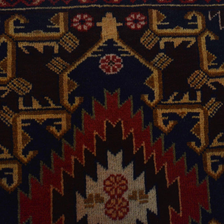 Afghan Baluchi Rug 2' 10" x 4' 10" Hand-Knotted | No. AL80641