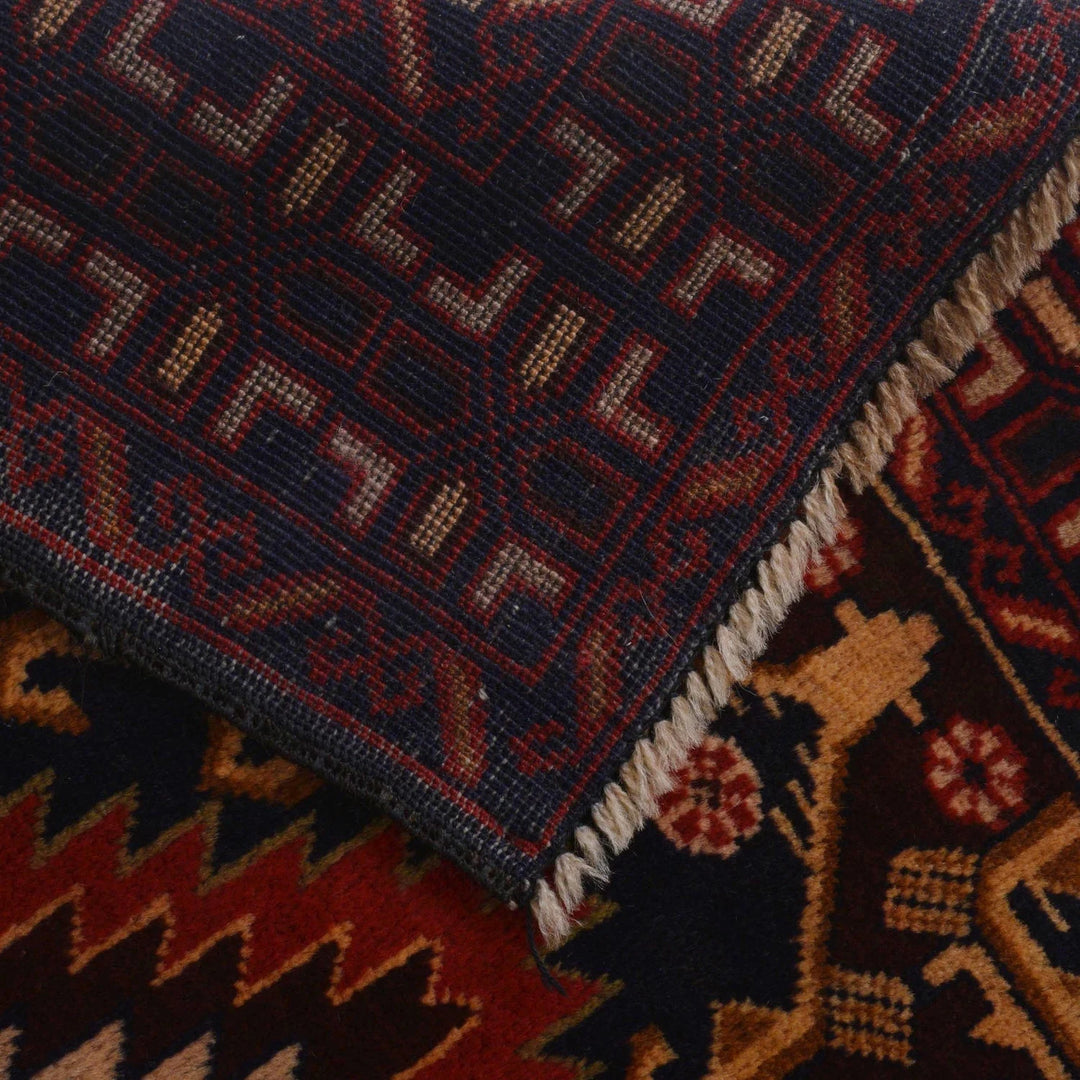 Afghan Baluchi Rug 2' 10" x 4' 10" Hand-Knotted | No. AL80641