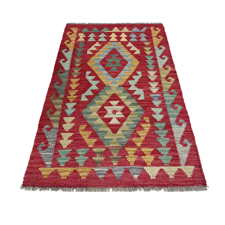 Afghan Vegetable Kilim Rug 2' 3" x 4' 2" Flat-Weave | No. AL806433
