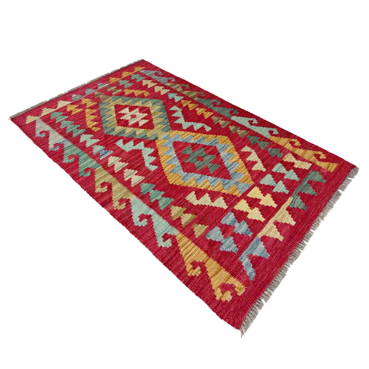 Afghan Vegetable Kilim Rug 2' 3" x 4' 2" Flat-Weave | No. AL806433