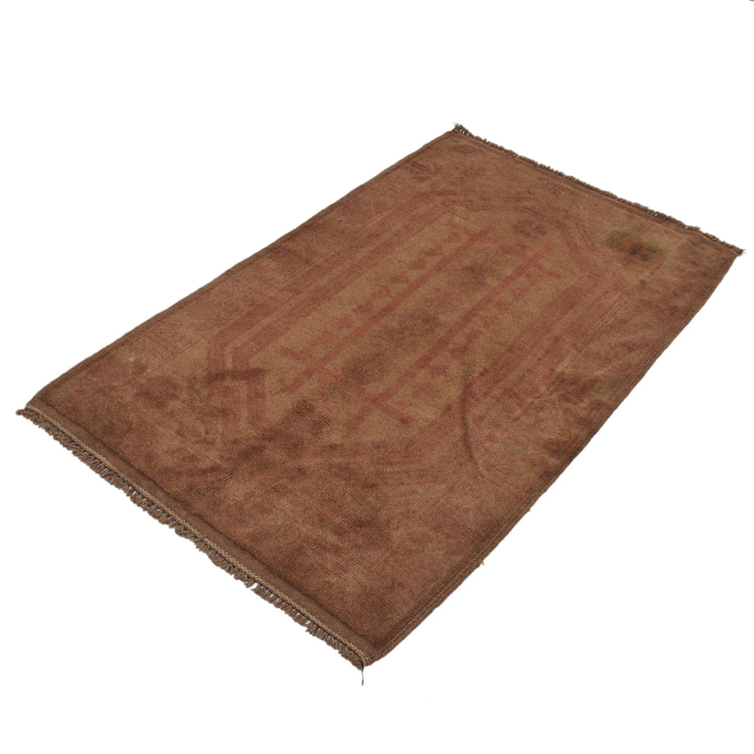 Brown Pakistani Overdyed Rug 2' 11" x 4' 6" Hand-Knotted | No. AL80678