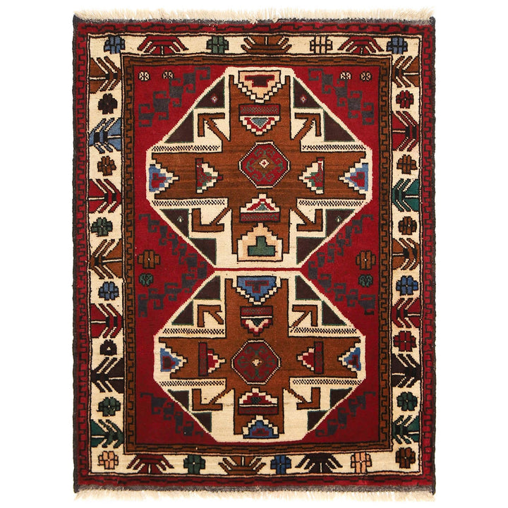 Afghan Baluchi Rug 3' 1" x 3' 11" Hand-Knotted | No. AL80766