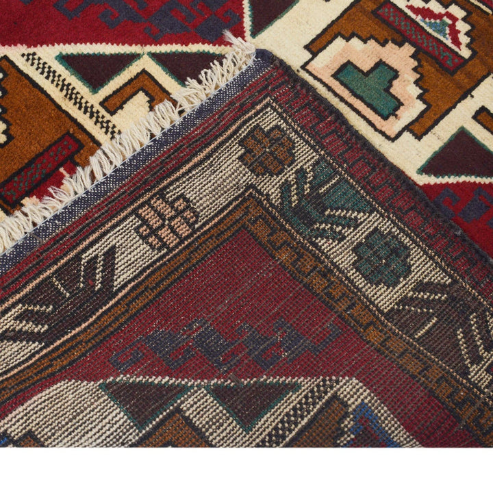 Afghan Baluchi Rug 3' 1" x 3' 11" Hand-Knotted | No. AL80766