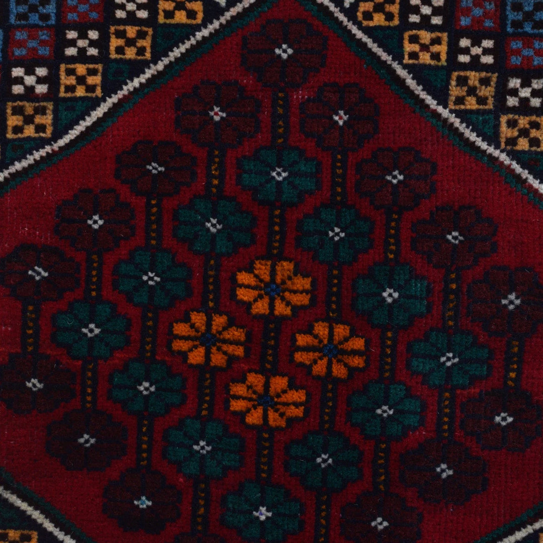 Afghan Baluchi Rug 3' 1" x 4' 11" Hand-Knotted | No. AL80870