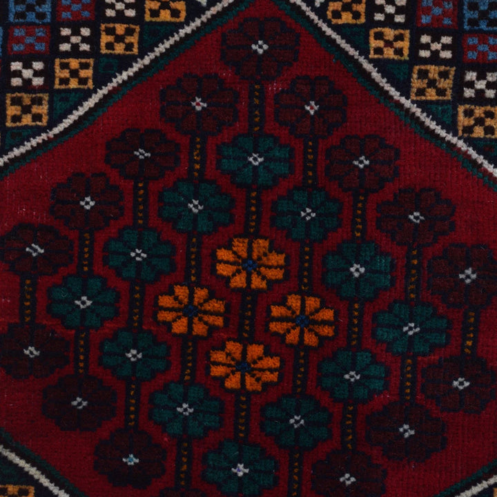 Afghan Baluchi Rug 3' 1" x 4' 11" Hand-Knotted | No. AL80870