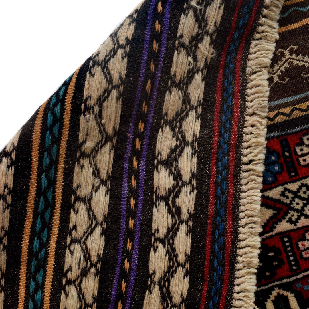 Afghan Baluchi Rug 3' 1" x 4' 11" Hand-Knotted | No. AL80870