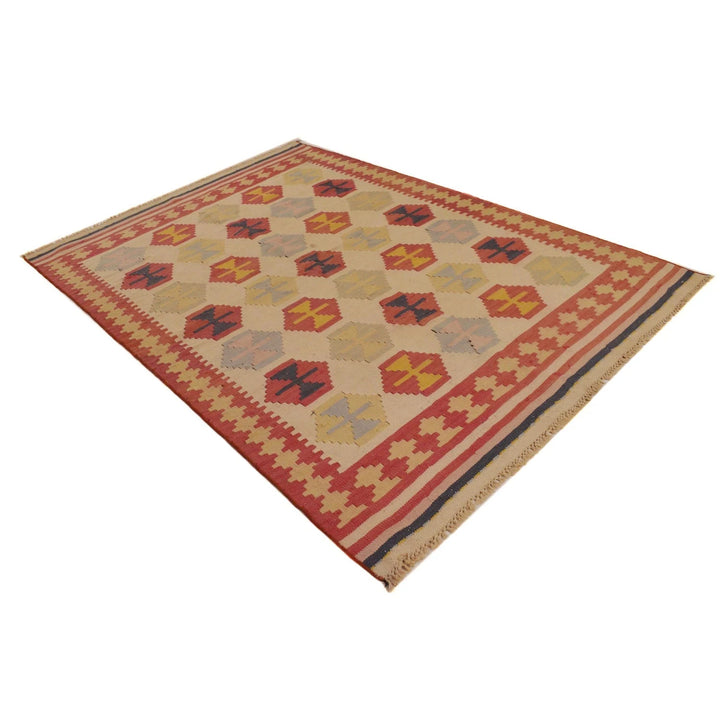 Afghan Kilim Rug 5' 3" x 7' 7" Flat-Weave | No. AL80876
