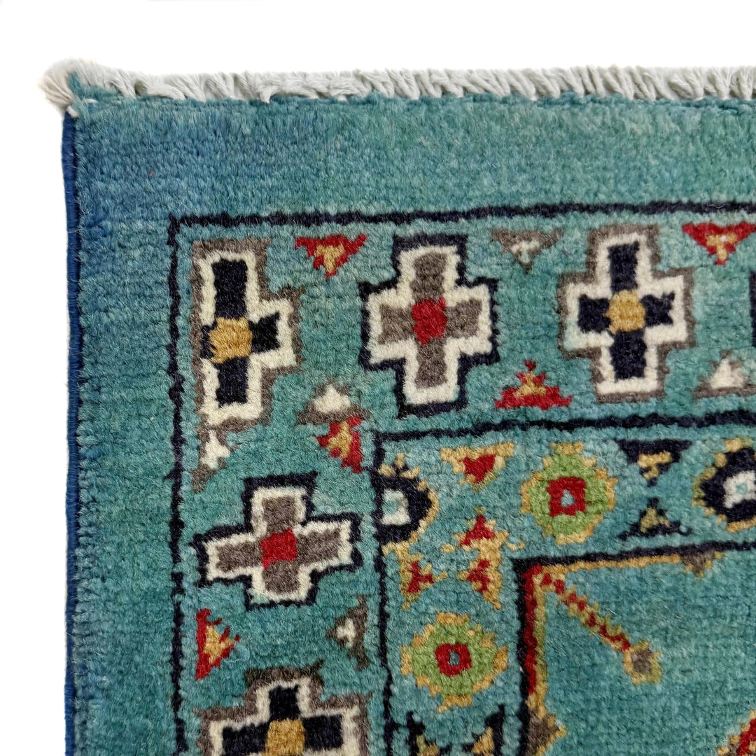 Blue Afghan Oriental Rug 3' 0" x 4' 9" Hand-Knotted | No. AL81093