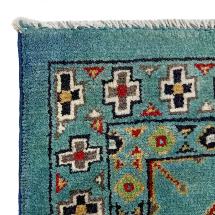 Blue Afghan Oriental Rug 3' 0" x 4' 9" Hand-Knotted | No. AL81093