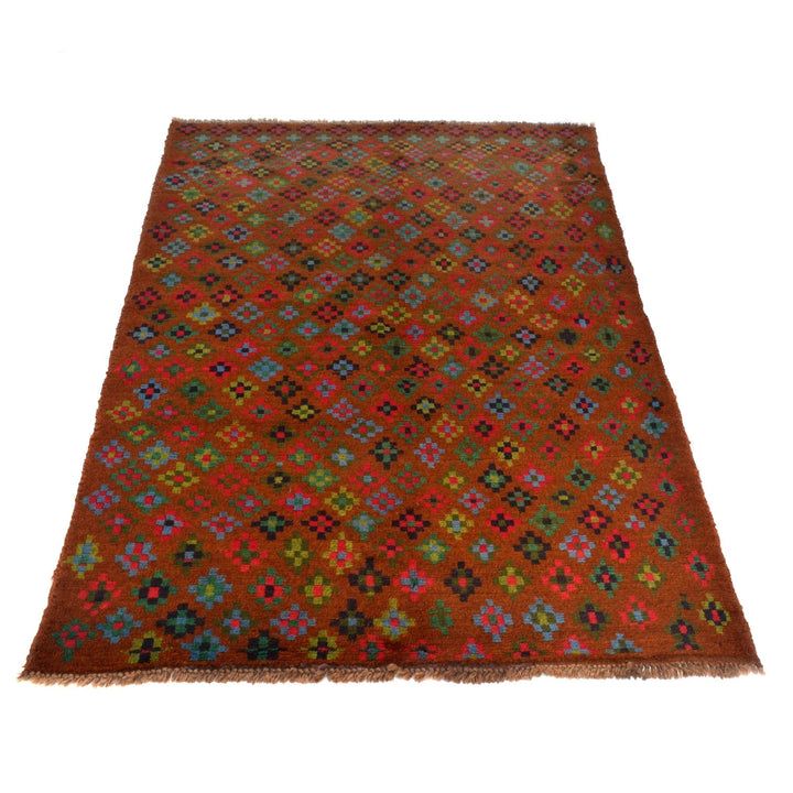 Afghan Baluchi Rug 4' 0" x 6' 1" Hand-Knotted | No. AL81170