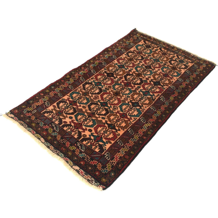 Afghan Baluchi Rug 2' 6" x 4' 4" Hand-Knotted | No. AL81218
