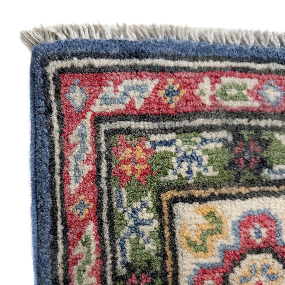 Blue Afghan Kazak Rug 5' 0" x 7' 5" Hand-Knotted | No. AL81273