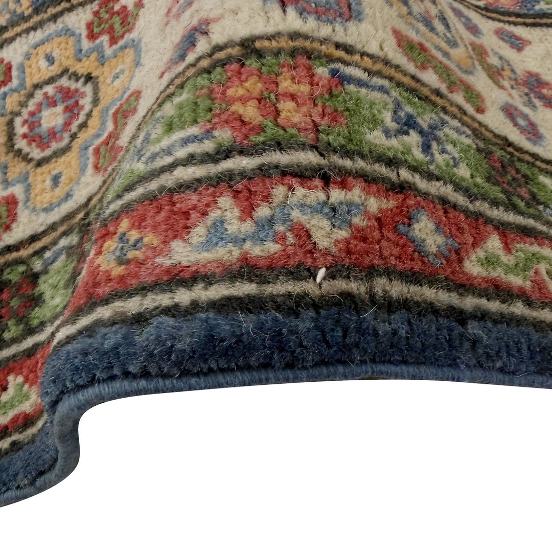 Blue Afghan Kazak Rug 5' 0" x 7' 5" Hand-Knotted | No. AL81273
