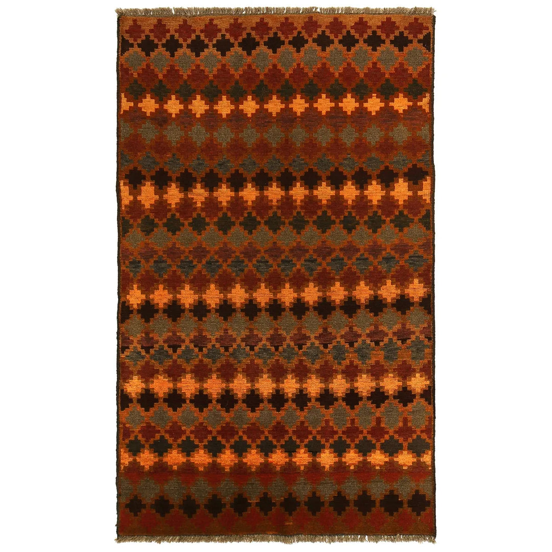Afghan Baluchi Rug 3' 8" x 6' 2" Hand-Knotted | No. AL81288