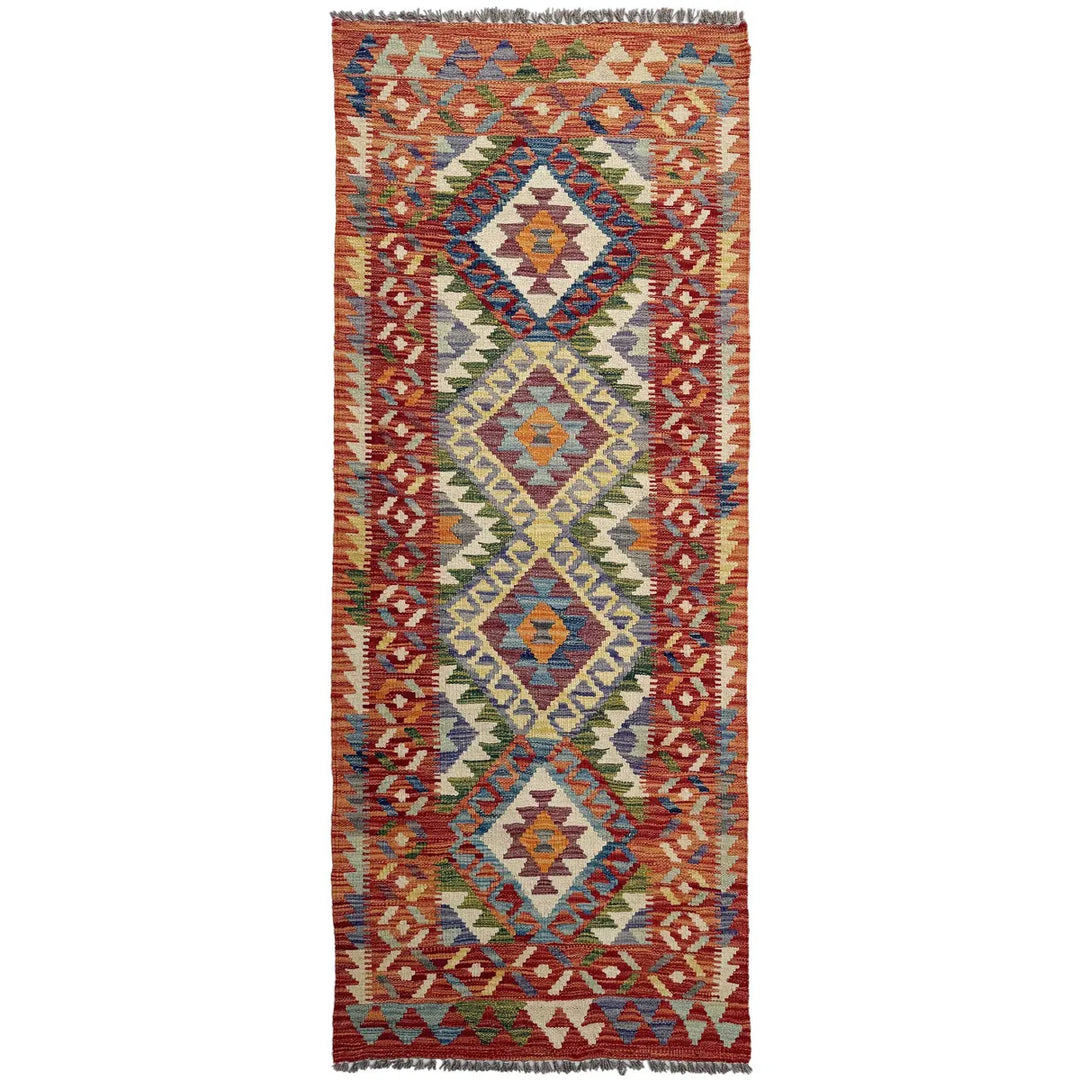 Afghan Vegetable Kilim Rug 2' 5" x 6' 5" Flat-Weave | No. AL81293