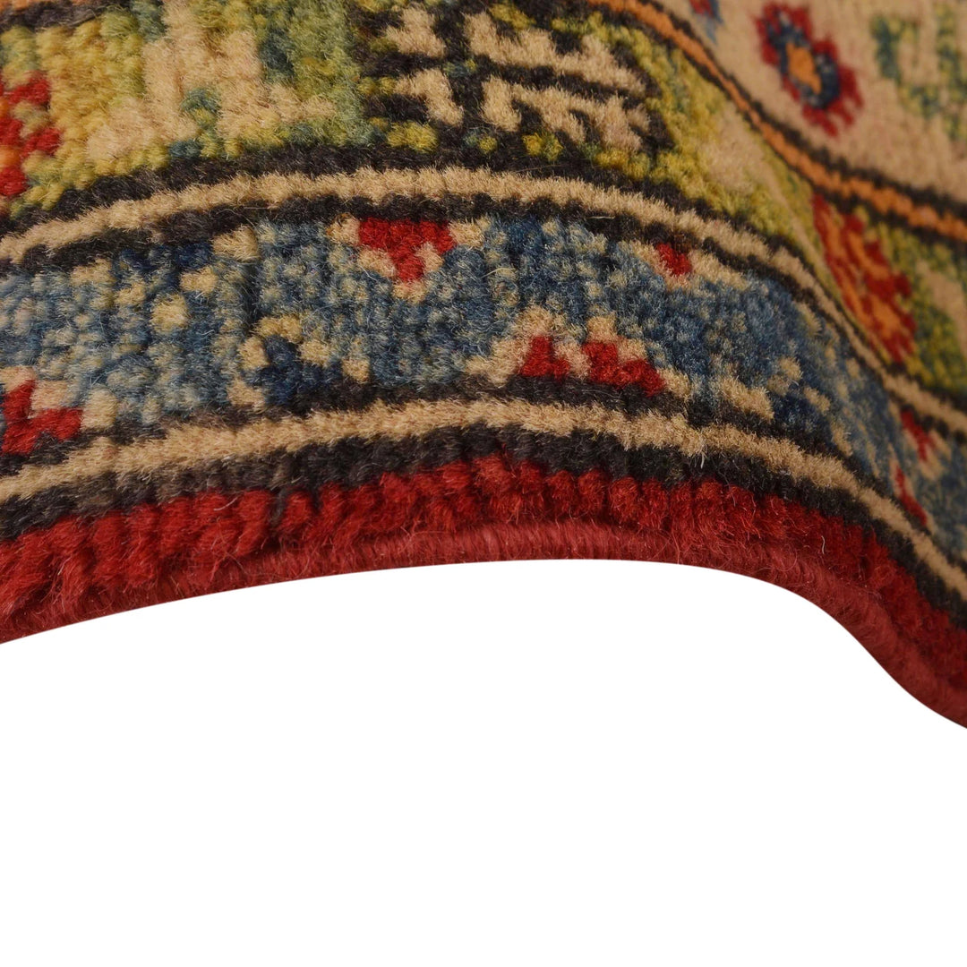 Red Afghan Kazak Rug 3' 3" x 4' 9" Hand-Knotted | No. AL81346