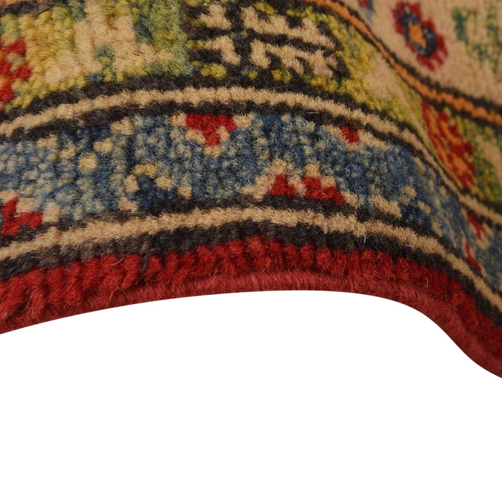Red Afghan Kazak Rug 3' 3" x 4' 9" Hand-Knotted | No. AL81346