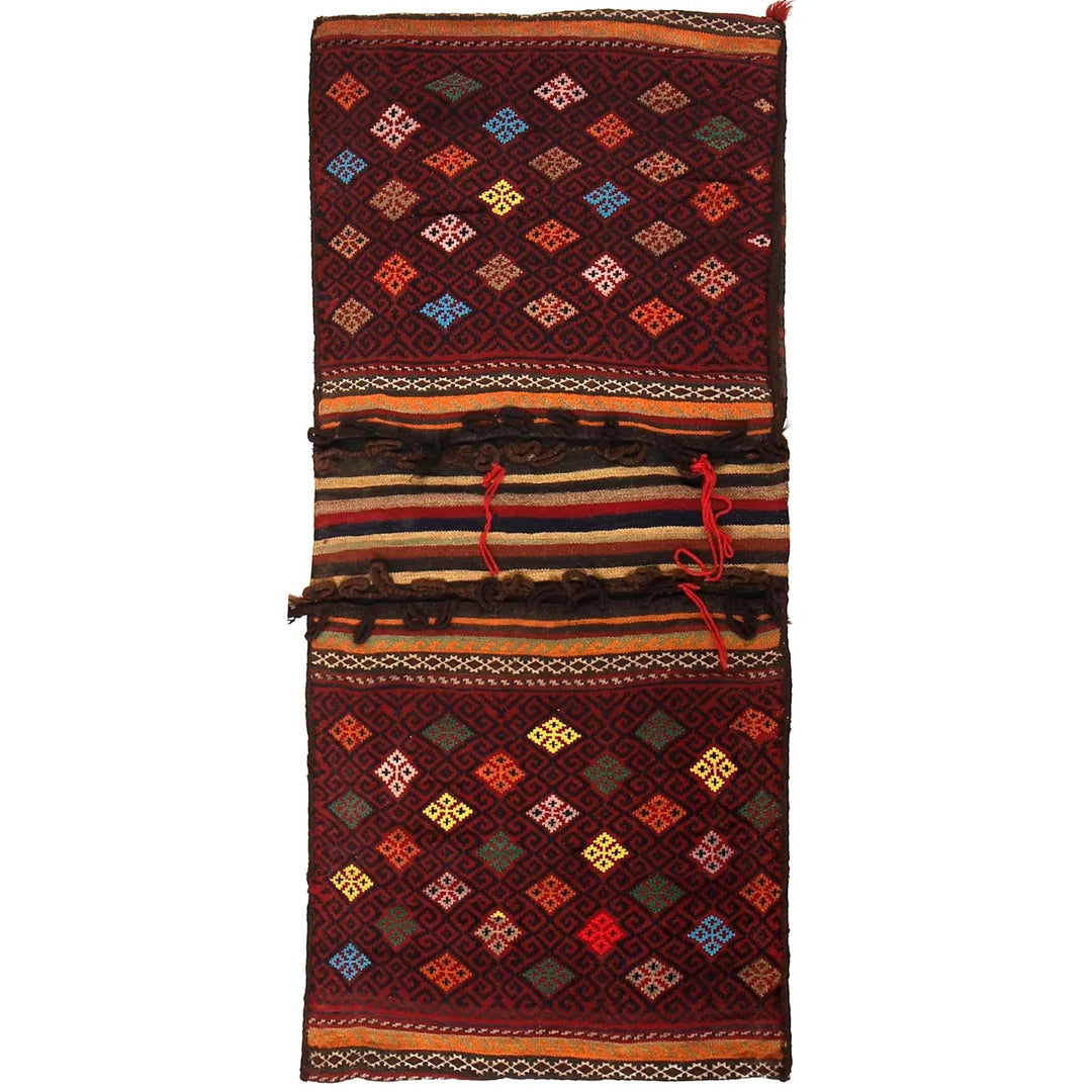 Afghan Khorjin Saddle Rug 2' 2" x 5' 0" Flat-Weave | No. AL81350