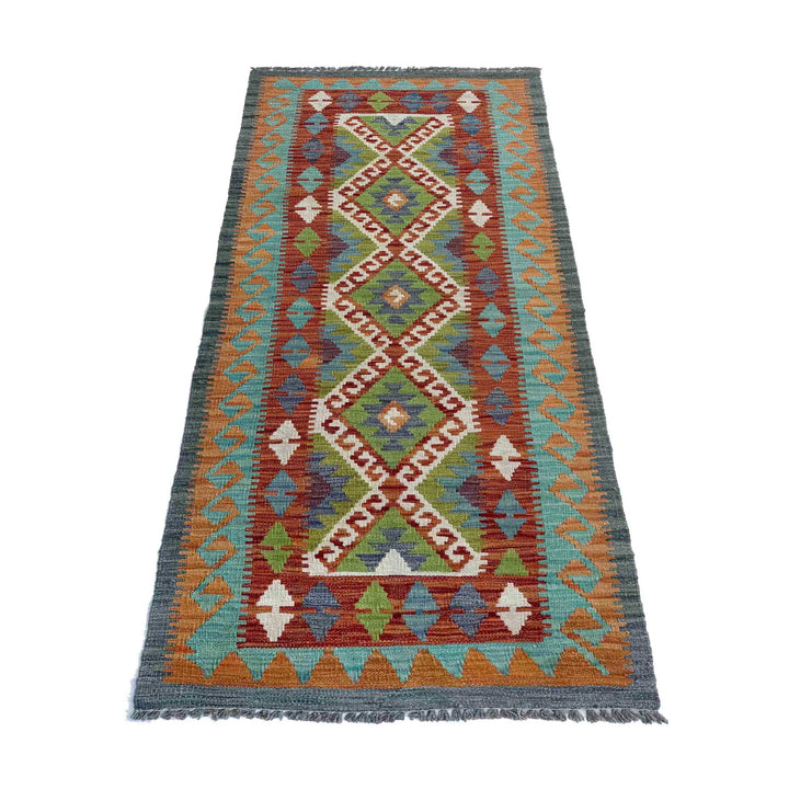 Afghan Vegetable Kilim Rug 2' 5" x 6' 7" Flat-Weave | No. AL81391