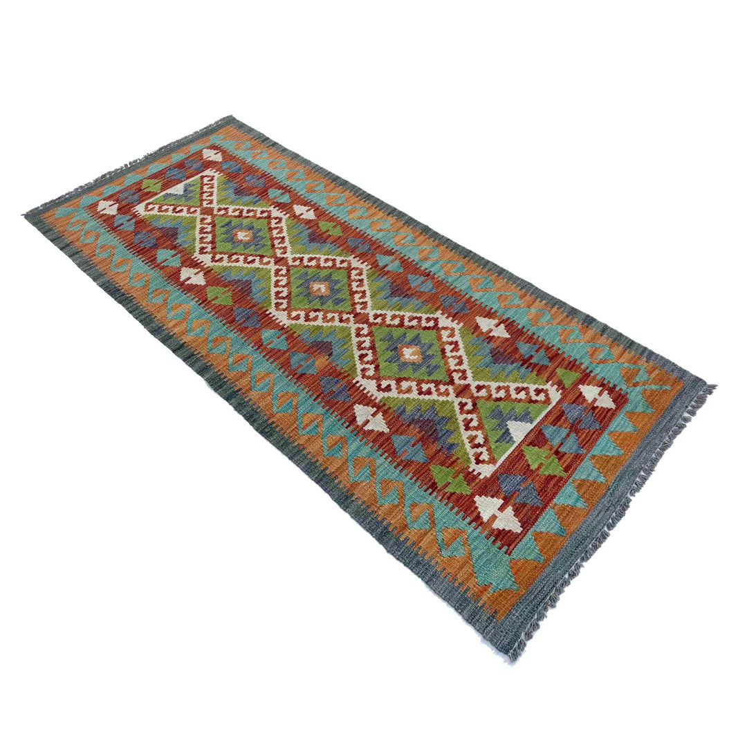 Afghan Vegetable Kilim Rug 2' 5" x 6' 7" Flat-Weave | No. AL81391