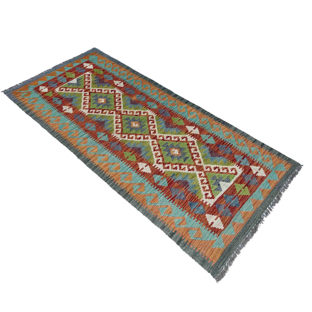 Afghan Vegetable Kilim Rug 2' 5" x 6' 7" Flat-Weave | No. AL81391