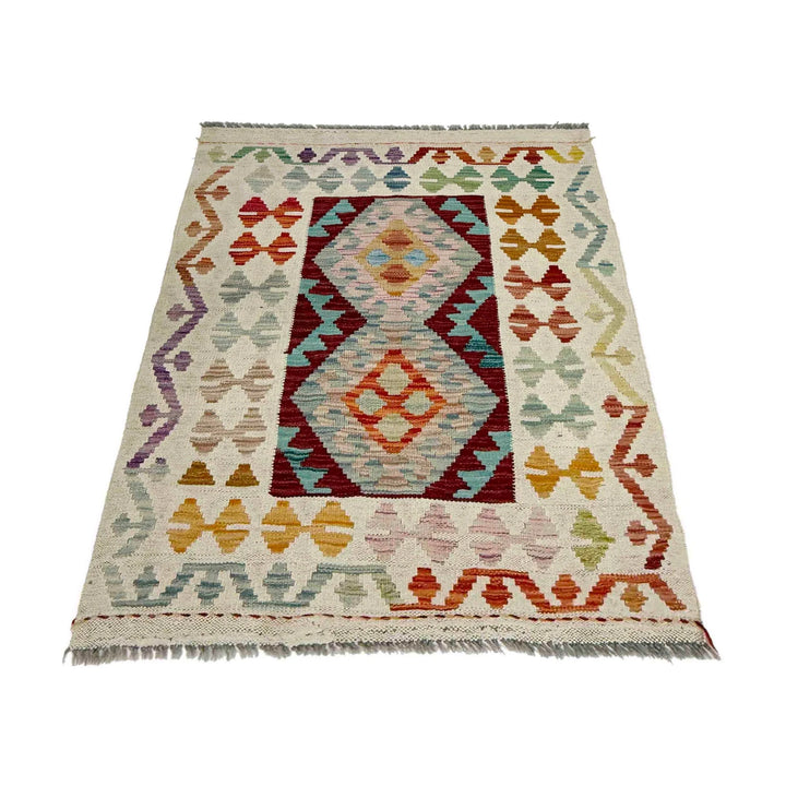 Afghan Vegetable Kilim Rug 2' 10" x 4' 0" Flat-Weave | No. AL814272