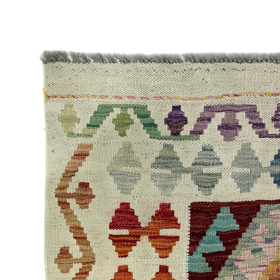 Afghan Vegetable Kilim Rug 2' 10" x 4' 0" Flat-Weave | No. AL814272