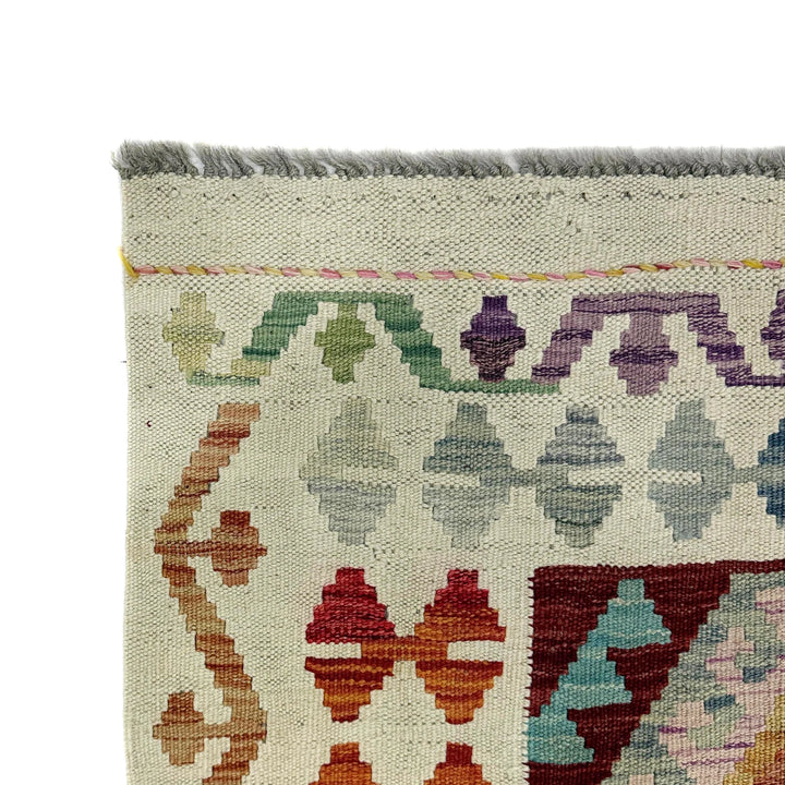Afghan Vegetable Kilim Rug 2' 10" x 4' 0" Flat-Weave | No. AL814272