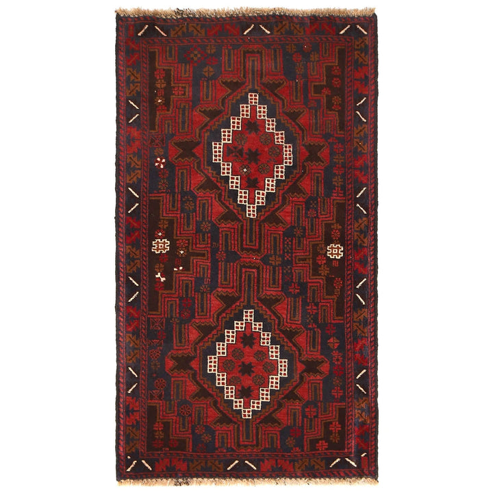 Afghan Baluchi Rug 3' 0" x 5' 6" Hand-Knotted | No. AL81457