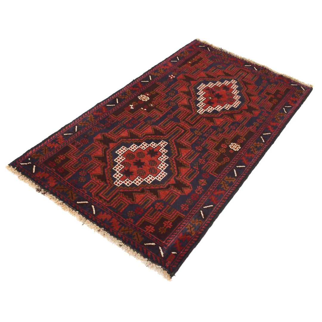 Afghan Baluchi Rug 3' 0" x 5' 6" Hand-Knotted | No. AL81457