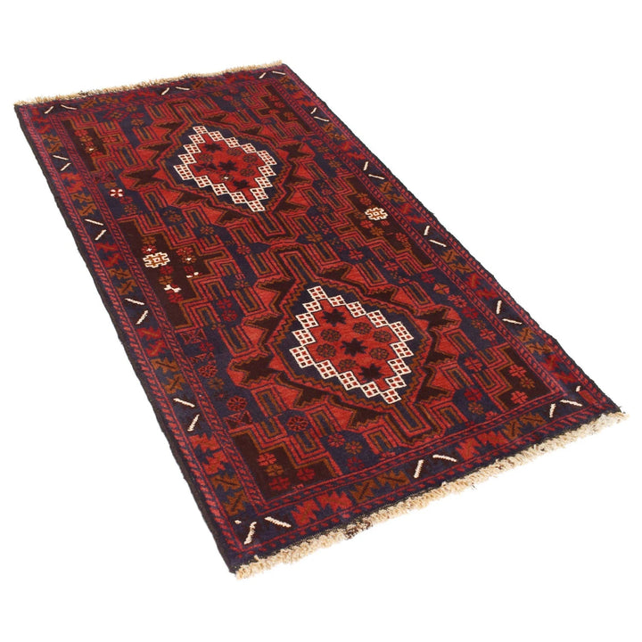Afghan Baluchi Rug 3' 0" x 5' 6" Hand-Knotted | No. AL81457