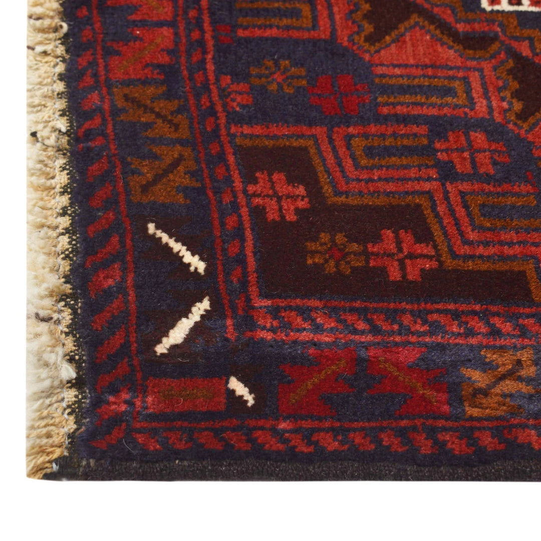 Afghan Baluchi Rug 3' 0" x 5' 6" Hand-Knotted | No. AL81457