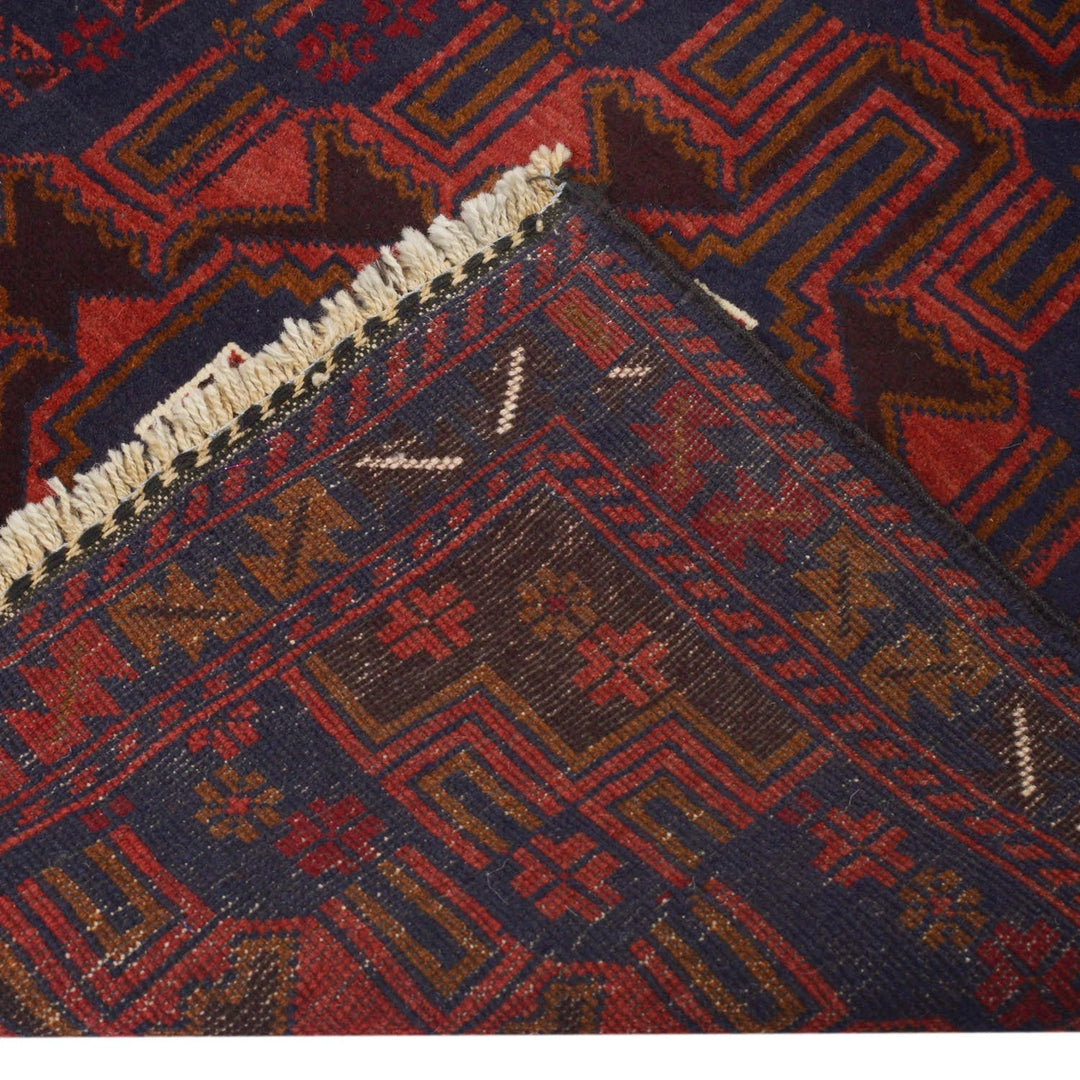 Afghan Baluchi Rug 3' 0" x 5' 6" Hand-Knotted | No. AL81457