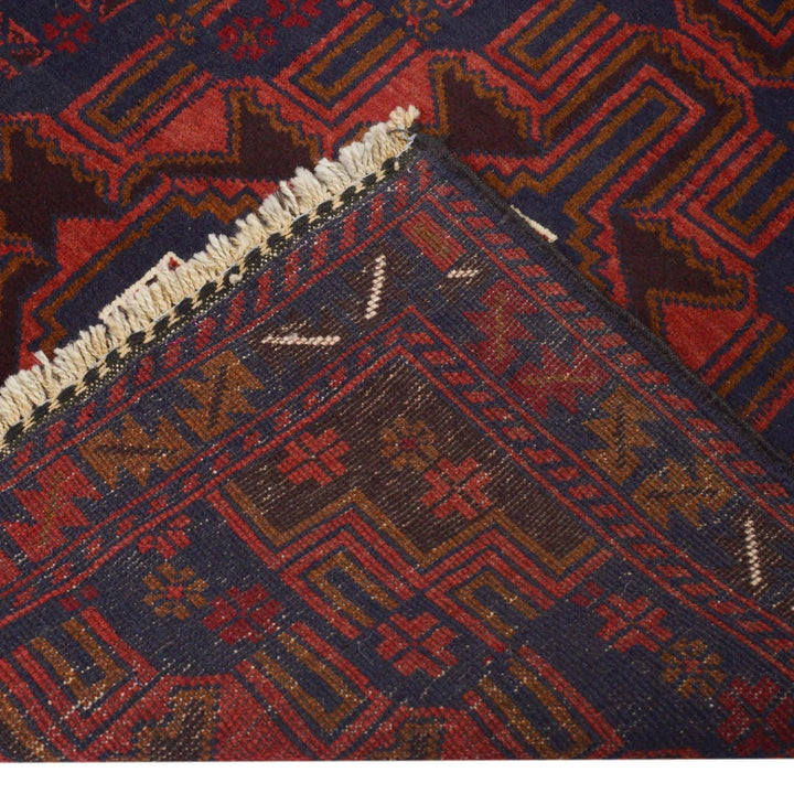 Afghan Baluchi Rug 3' 0" x 5' 6" Hand-Knotted | No. AL81457
