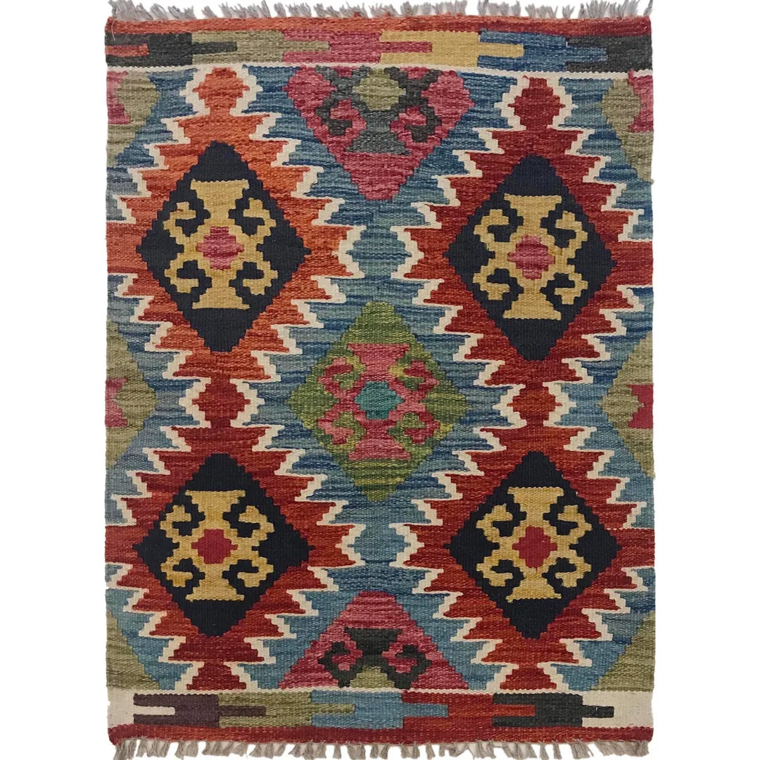 Afghan Kilim Rug 2' 2" x 2' 11" Flat-Weave | No. AL81485