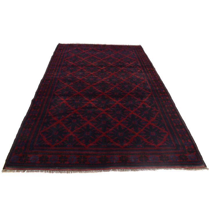 Red Afghan Baluchi Rug 5' 9" x 9' 0" Hand-Knotted | No. AL81548