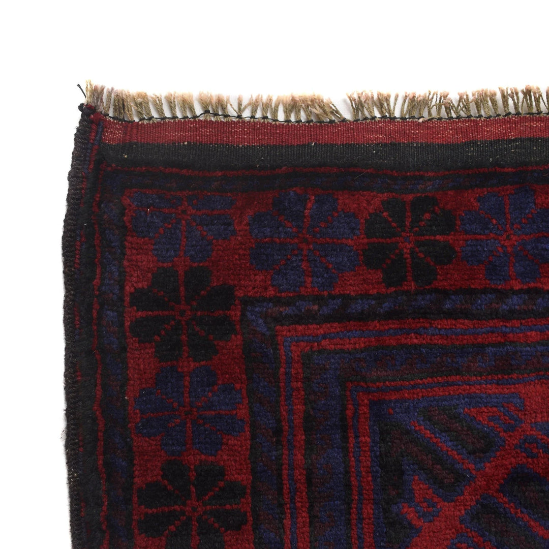 Red Afghan Baluchi Rug 5' 9" x 9' 0" Hand-Knotted | No. AL81548