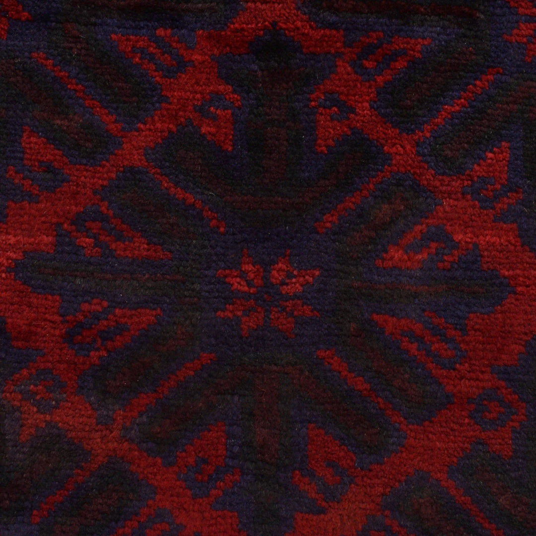 Red Afghan Baluchi Rug 5' 9" x 9' 0" Hand-Knotted | No. AL81548