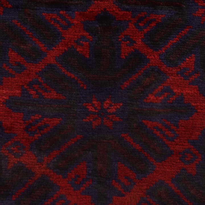 Red Afghan Baluchi Rug 5' 9" x 9' 0" Hand-Knotted | No. AL81548