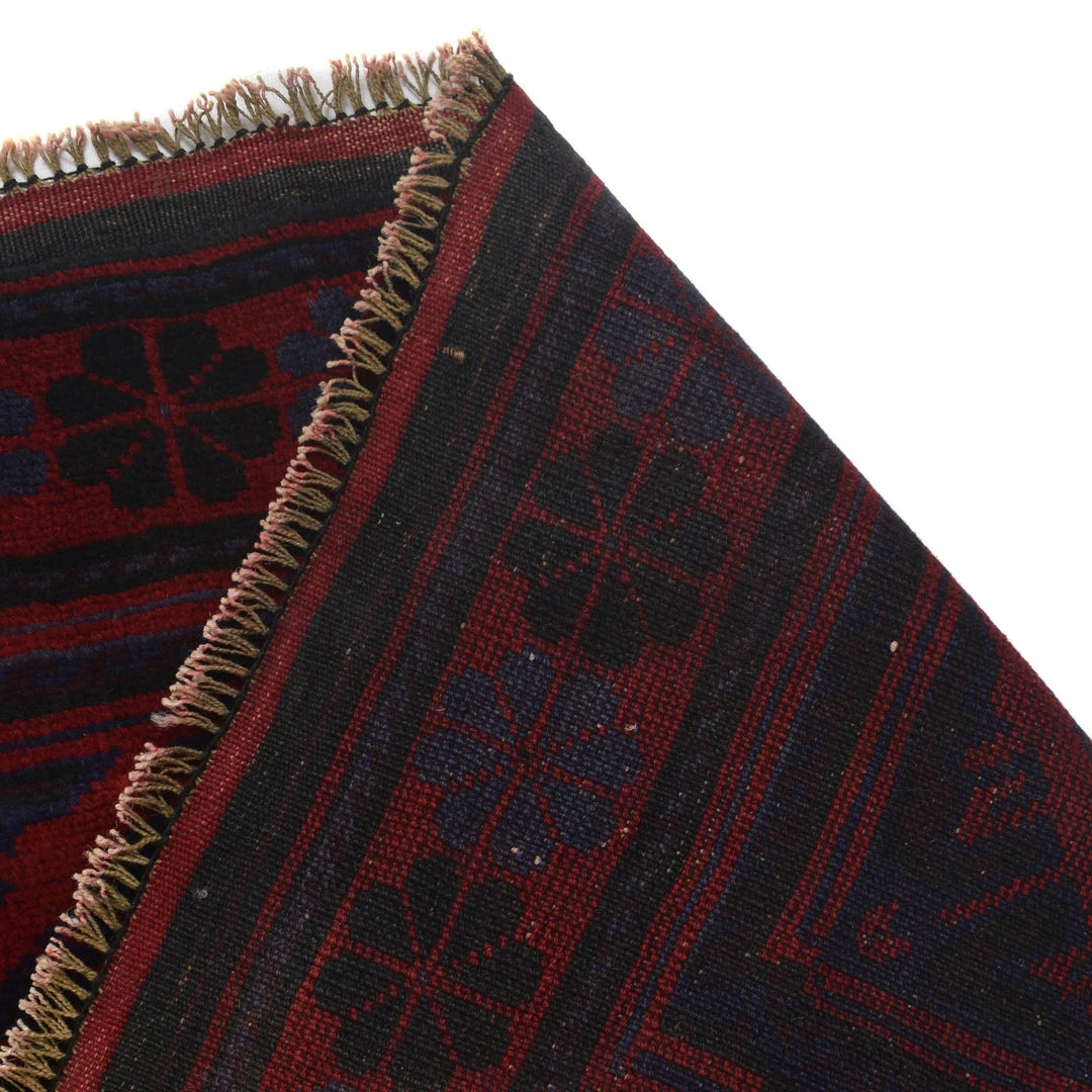 Red Afghan Baluchi Rug 5' 9" x 9' 0" Hand-Knotted | No. AL81548