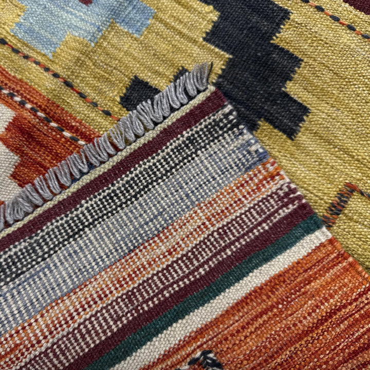 Afghan Vegetable Kilim Rug 5' 9" x 8' 0" Flat-Weave | No. AL815529
