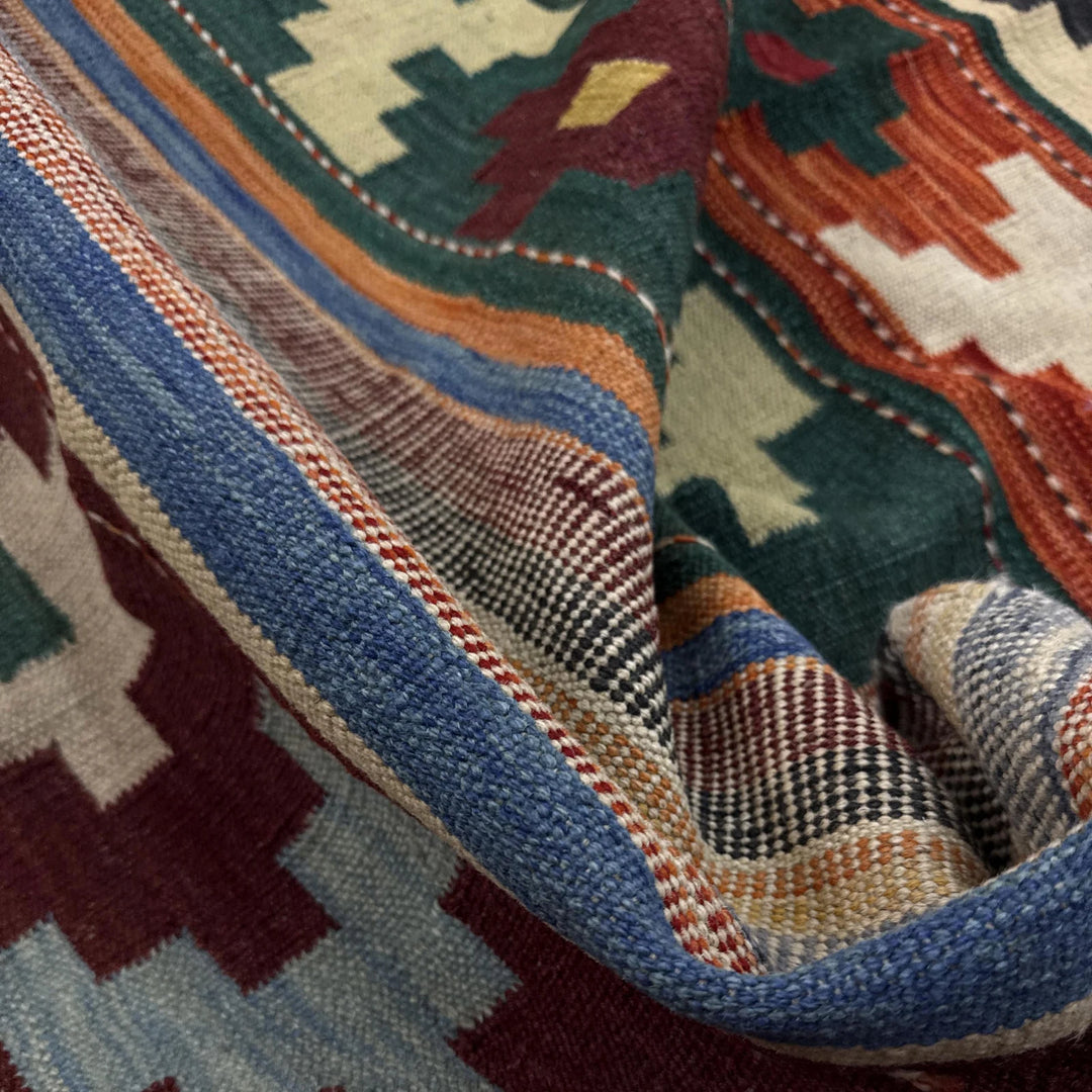 Afghan Vegetable Kilim Rug 5' 9" x 8' 0" Flat-Weave | No. AL815529