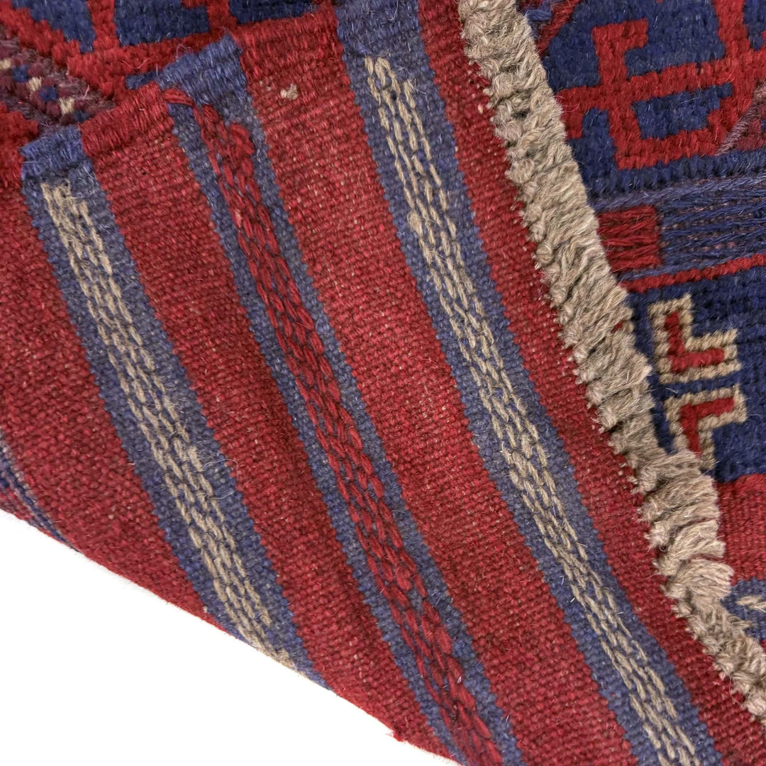 Deep Red Afghan Mashwani Rug 2' 3" x 7' 9" Hand-Knotted | No. AL81601