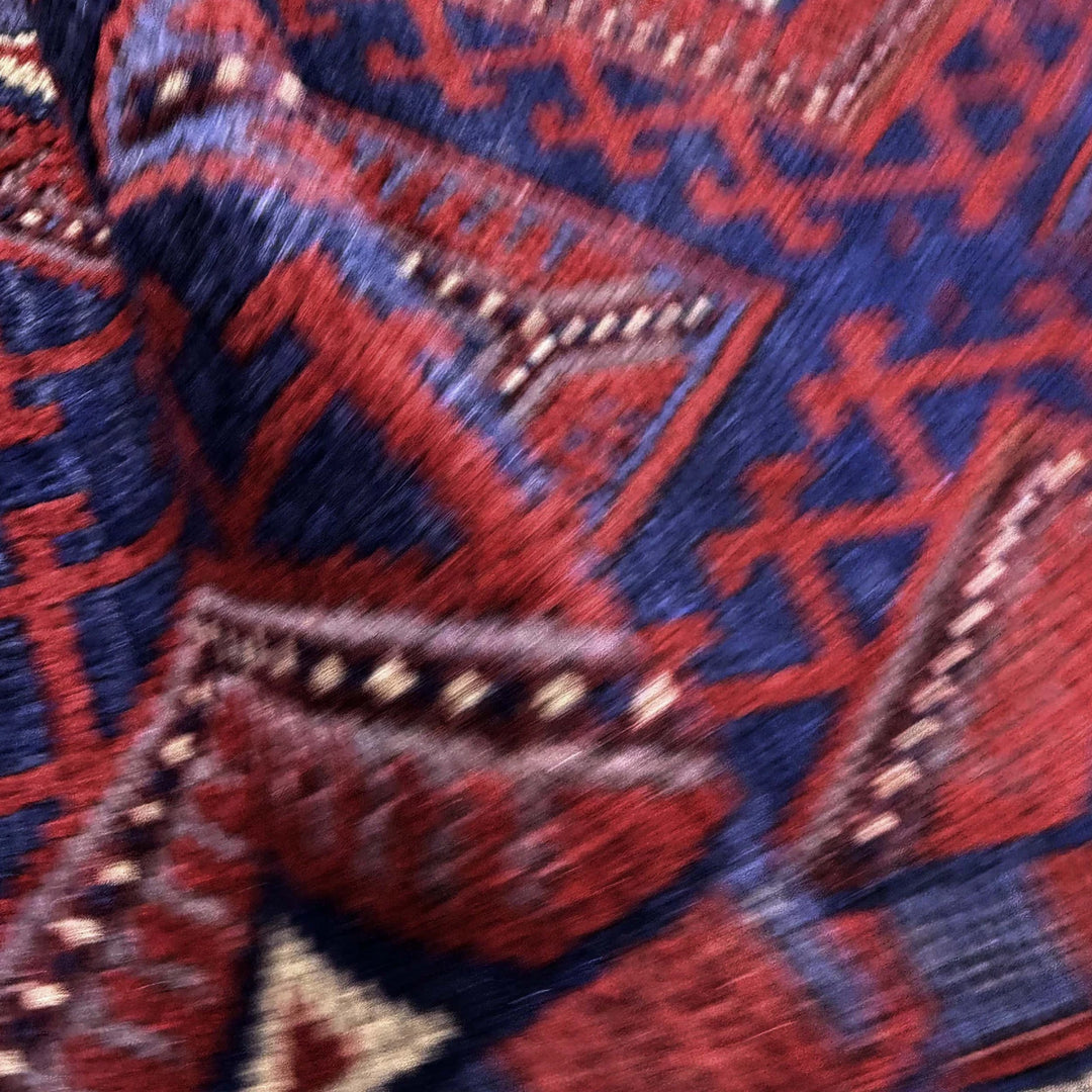 Deep Red Afghan Mashwani Rug 2' 3" x 7' 9" Hand-Knotted | No. AL81601