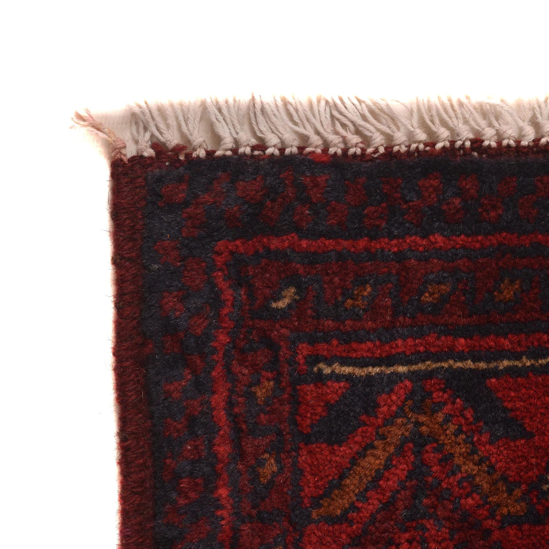 Red Afghan Khal Mohammadi Rug 3' 7" x 4' 9" Hand-Knotted | No. AL81617