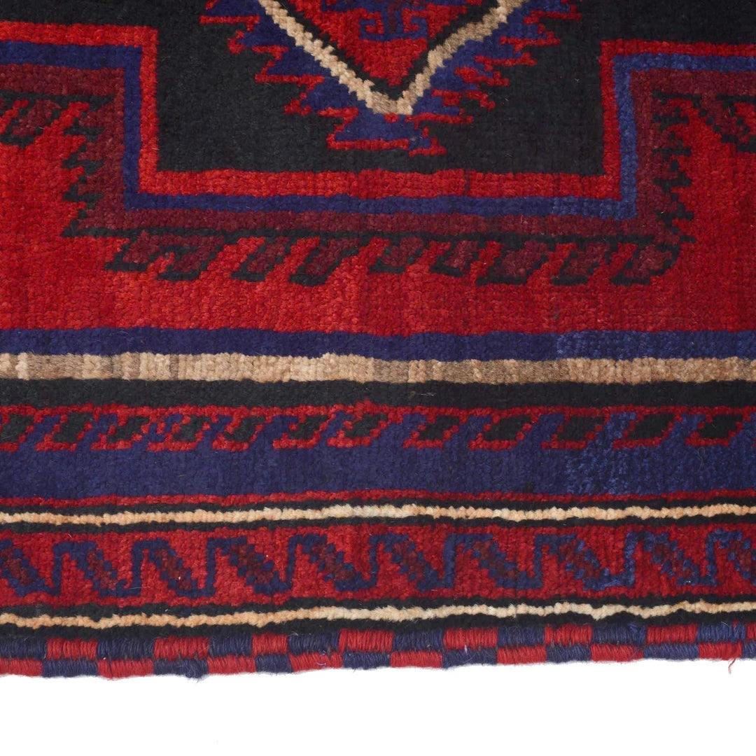 Navy Afghan Baluchi Rug 2' 9" x 4' 4" Hand-Knotted | No. AL81674