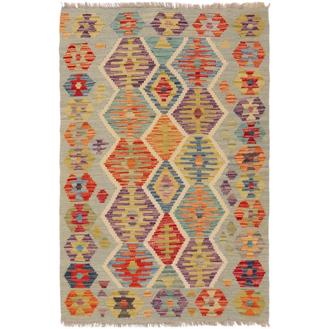 Afghan Kilim Rug 2' 8" x 4' 3" Flat-Weave | No. AL81730
