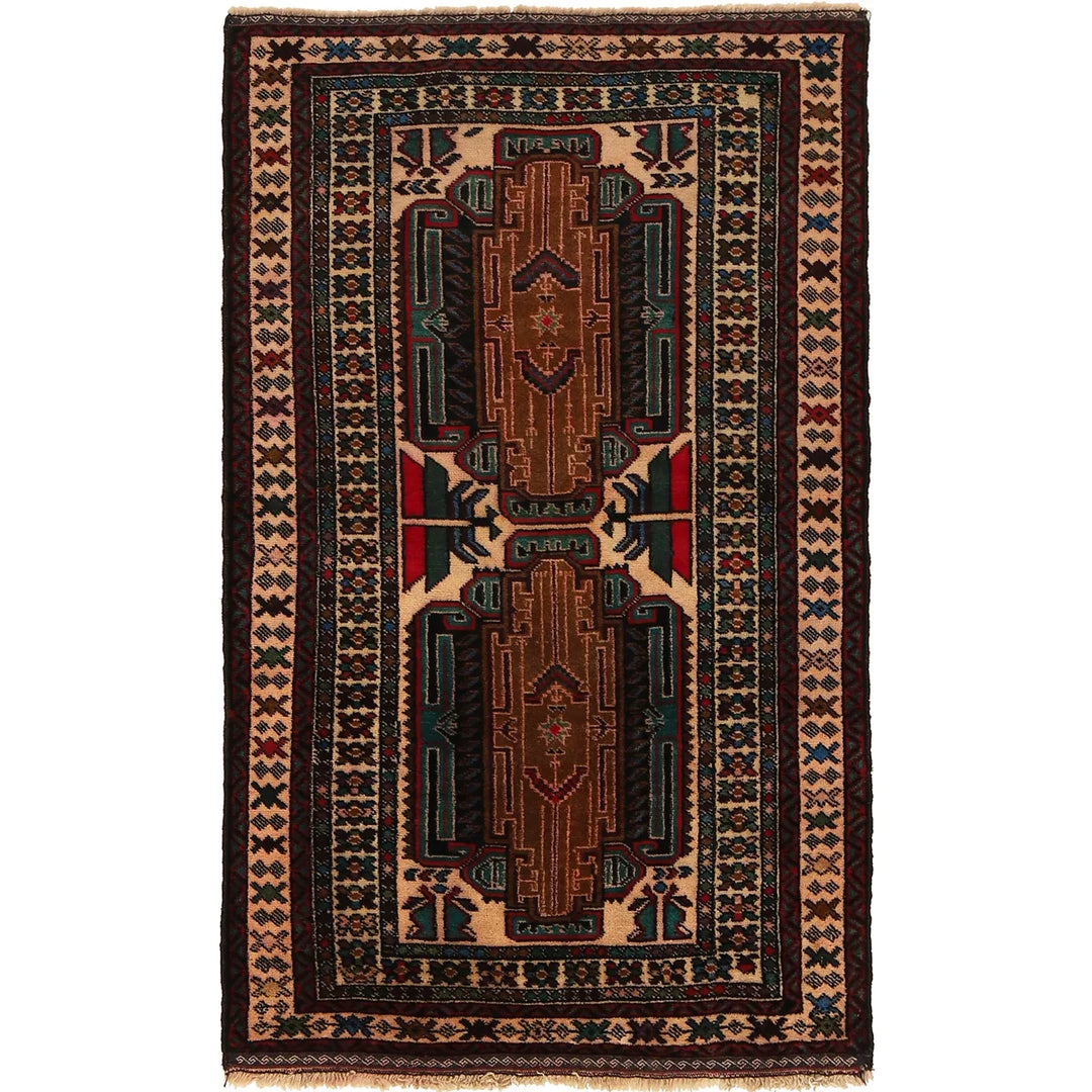 Afghan Baluchi Rug 2' 10" x 4' 7" Hand-Knotted | No. AL81760