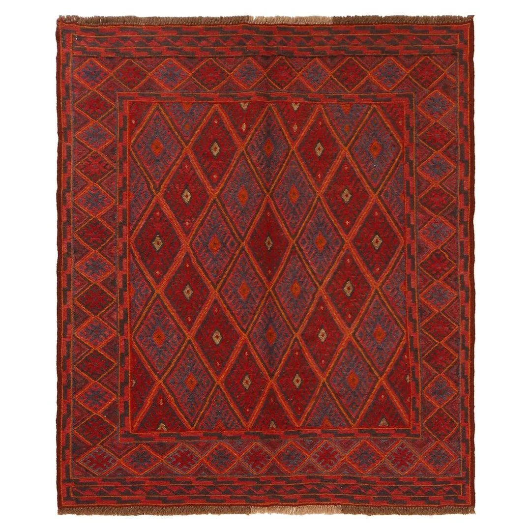 Afghan Mashwani Rug 3' 10" x 4' 6" Hand-Knotted | No. AL81766