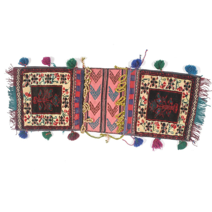 Afghan Belouch Saddle Bag 1' 0" x 2' 10" Hand-Knotted | No. AL81834